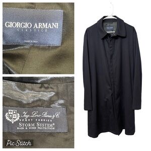 Giorgio Armani Loro Piana 100% Cashmere Storm System Long Coat Size 52